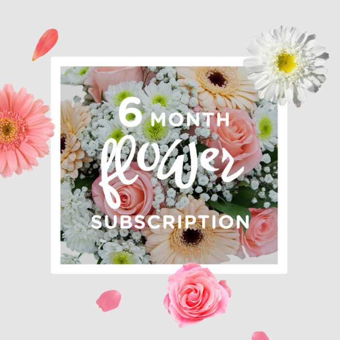 In the photograph, a lush yet delicately toned bouquet is presented, featuring blush pink roses, peach gerberas, airy white gypsophila, and neat white chrysanthemums, all gathered together with the careful hand of an experienced Greenford florist. The roses are slightly taller than the other blooms, their petals layered in soft spirals that create a sense of movement, as though they are still opening slowly. Their colour is a gentle, cool pink, reminiscent of early spring blossoms along the paths of Brent Lodge Park. Clustered around them, the gerberas introduce a friendly, open shape, their petals lying flat in concentric circles, smooth and slightly glossy, in a pastel peach that glows warmly against the cooler pinks and whites. Gypsophila winds gracefully throughout the bouquet, delivering an impression of fine, floating clouds-thousands of miniatures blooms perched along thin, branching stems that weave between the larger flowers. The white chrysanthemums are compact and well-structured, their many petals layered tightly together to form rounded, cushion-like heads that add a crisp, almost snowy brightness. The palette is dominated by soft pinks, peaches, whites, and touches of fresh green from the leaves and stems, coming together to create a tranquil, optimistic atmosphere. The bouquet's rounded form and balanced height suggest it would sit beautifully at the centre of a dining table in a Greenford home, catching shafts of daylight from a nearby window, or resting on a hallway console to welcome family and friends. It is ideal for ongoing gifting, where each month's arrival offers a new moment to pause, breathe in the freshness, and let the gentle colours and textures bring a sense of comfort and light.